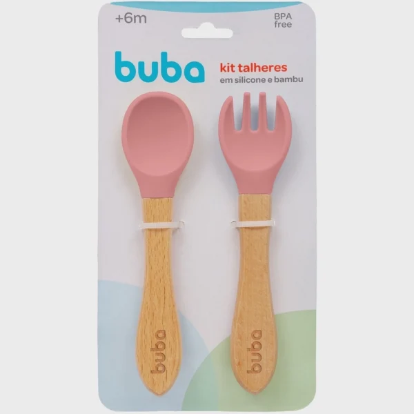 Kit Talheres Silicone E Bambu - Buba - Image 4