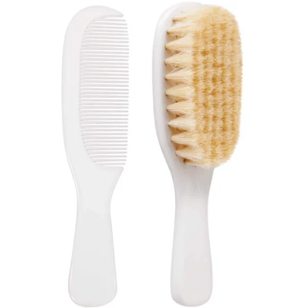 Kit Escova e Pente Branco Cerdas Naturais Buba - Image 2