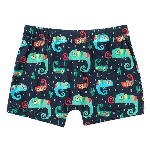 Shorts Praia Camaleão Azul Marinho Kids Proteção uv50+