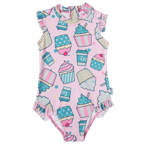 Maiô Cupcake Elastano Kids Proteção uv50+ Tip Top