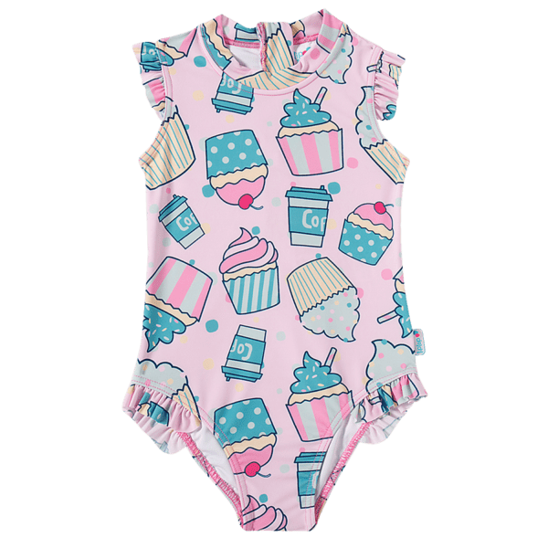 Maiô Cupcake Elastano Kids Proteção uv50+ Tip Top