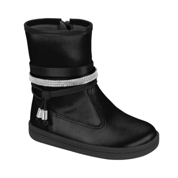 Bota Infantil Menina Molekinha Napa Tamisa Neo Laço- Preto